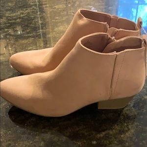 Blush pink ankle booties-  NWT
